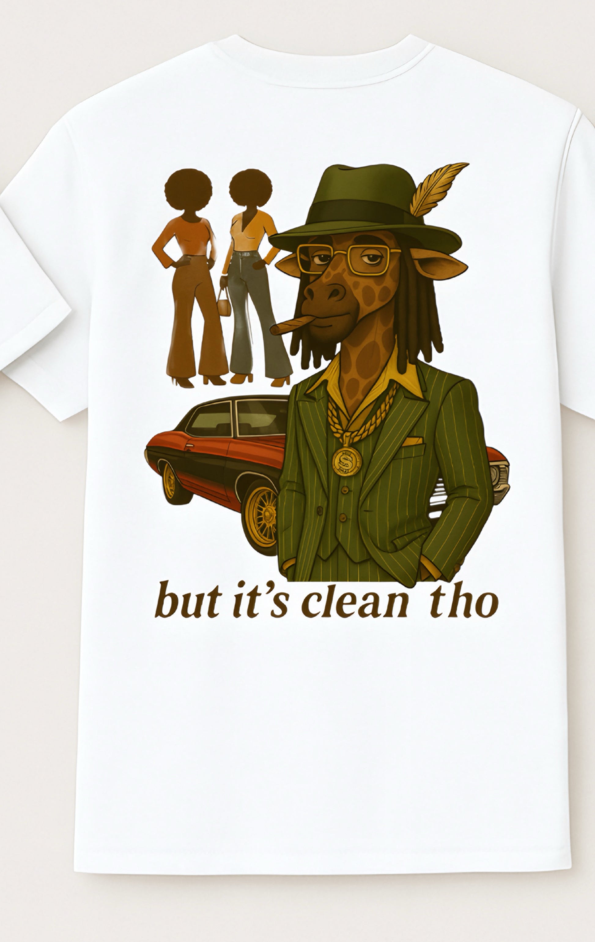 Pimpin Design T-Shirt Garment-Dyed For Vintage Feel - product feature